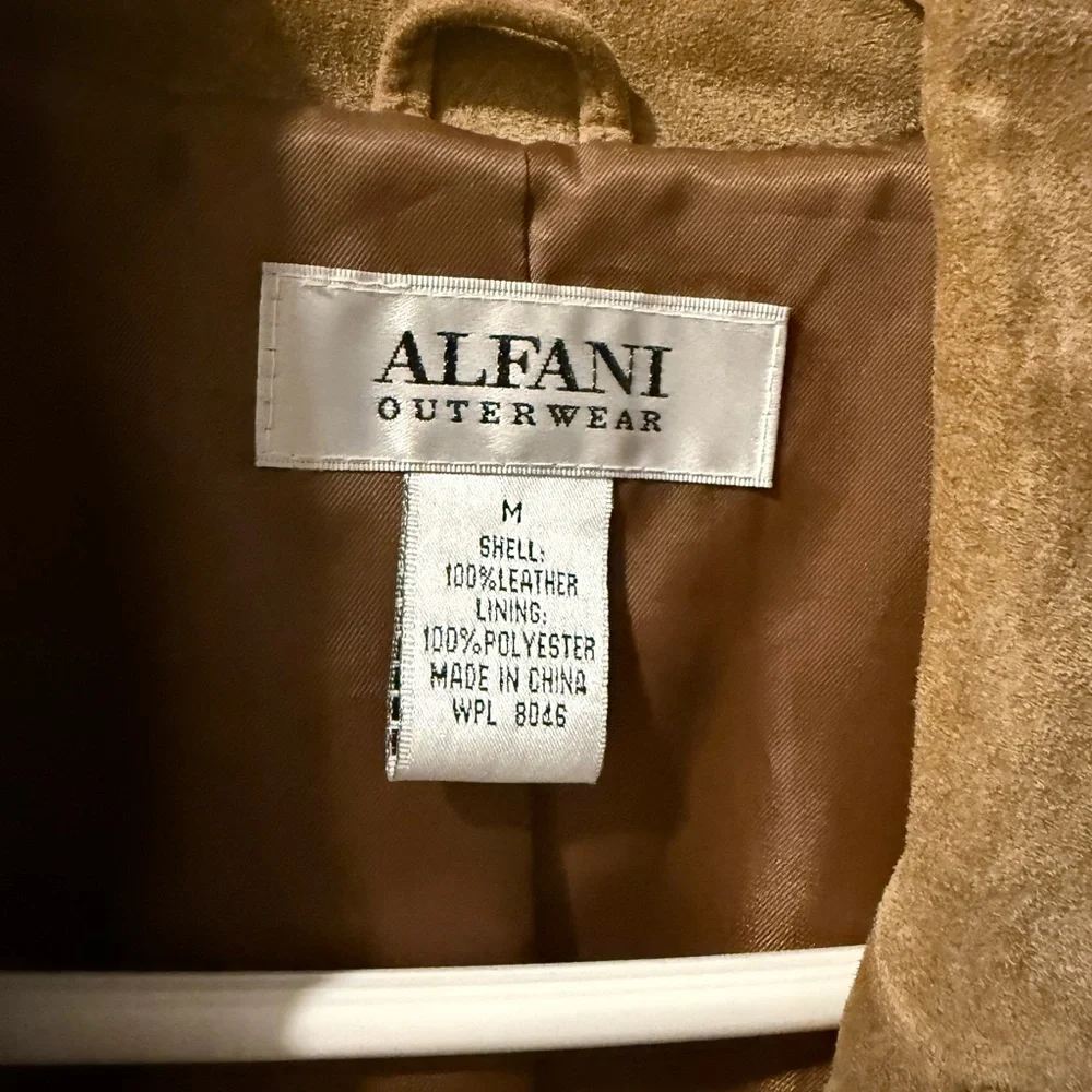 Alfani Tan Leather Outerwear- never worn - real leather - Picture 2 of 2
